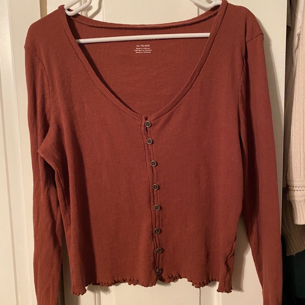 Long sleeve ribbed top